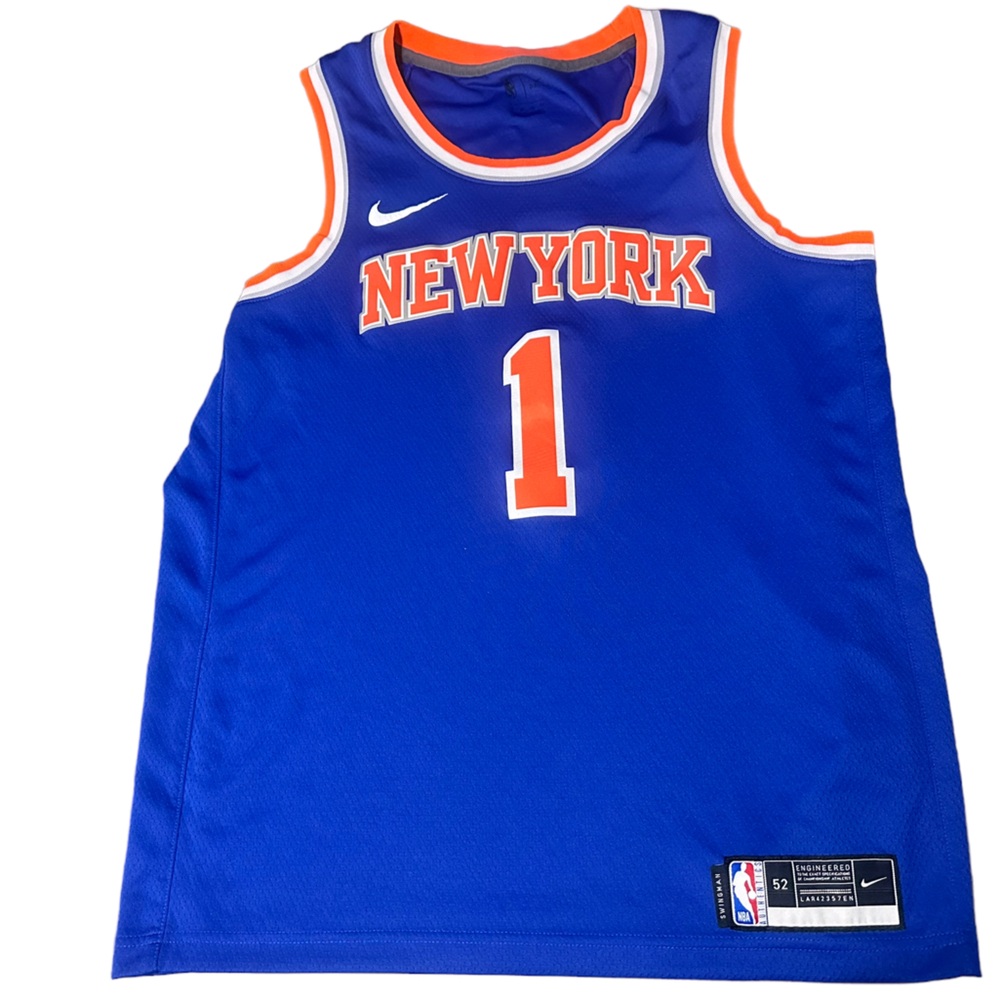 Men 2022-23 New‎ York Knicks Obi Toppin #1 Blue Jersey Nike Swingman Icon Sz 52